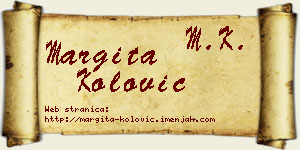 Margita Kolović vizit kartica
